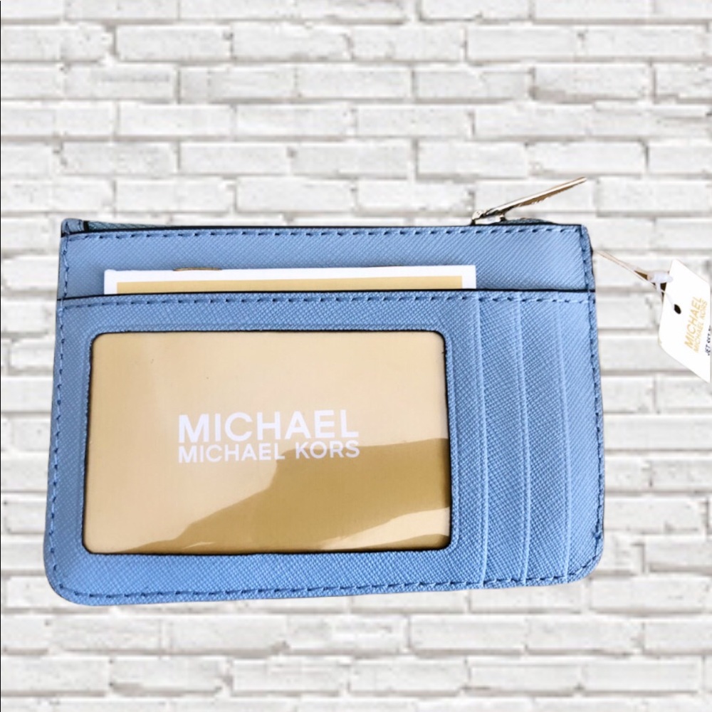 🎉HP🎉MICHAEL KORS • Serena Leather Studded Shoulder Bag & Coinpurse • Pale Blue - Picture 8 of 10